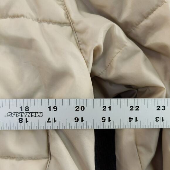 FUBU The Collection Down Puffer Coat Jacket Size 14/16 Cream Hooded Logo - Picture 4 of 12
